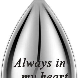 Carved Teardrop Keepsake Ashes Necklace Urn Pendant Cremation Memorial Jewelry-A